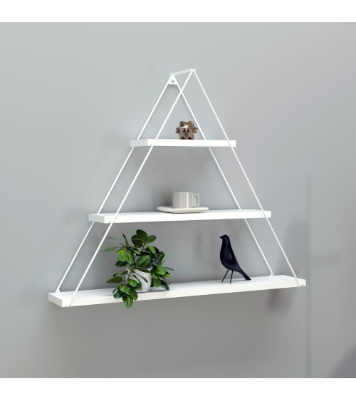 Mensola triangolare 3 ripiani Moset bianco totale MT191006