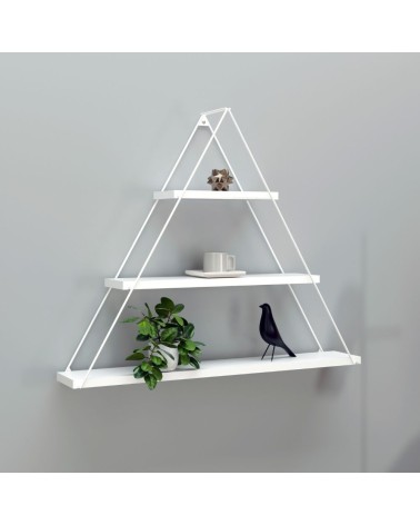 Mensola triangolare 3 ripiani Moset bianco totale MT191006