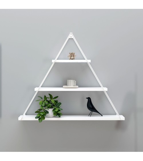 Mensola triangolare 3 ripiani Moset bianco totale MT191006