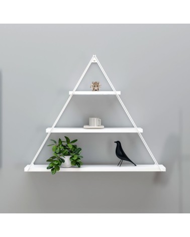 Mensola triangolare 3 ripiani Moset bianco totale MT191006