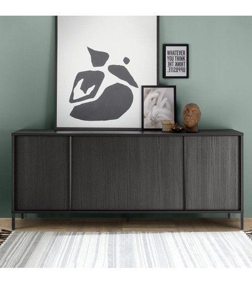 Madia Giugi 4 ante nero frassinato 206x40x86
