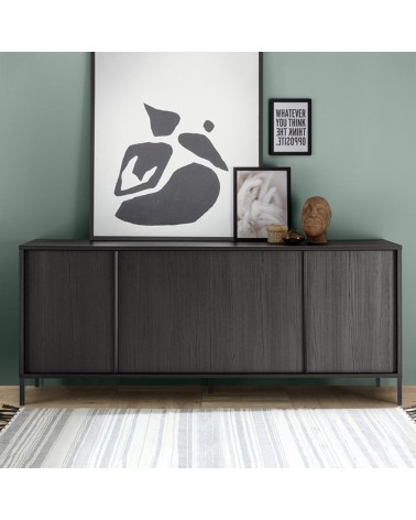 Madia Giugi 4 ante nero frassinato 206x40x86