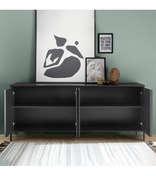 Madia Giugi 4 ante nero frassinato 206x40x86