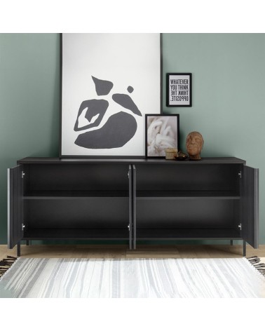 Madia Giugi 4 ante nero frassinato 206x40x86