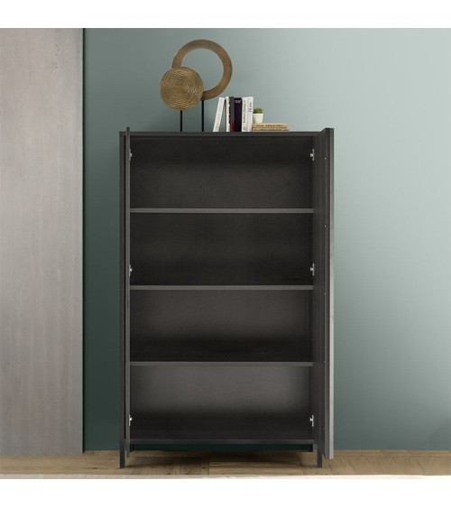 Contenitore Giugi 2 ante nero frassinato 106x40x177