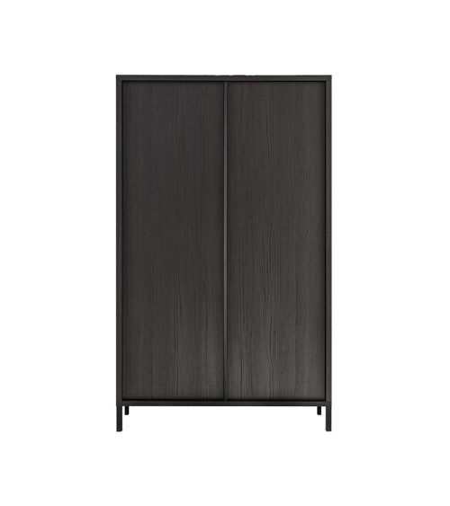 Contenitore Giugi 2 ante nero frassinato 106x40x177