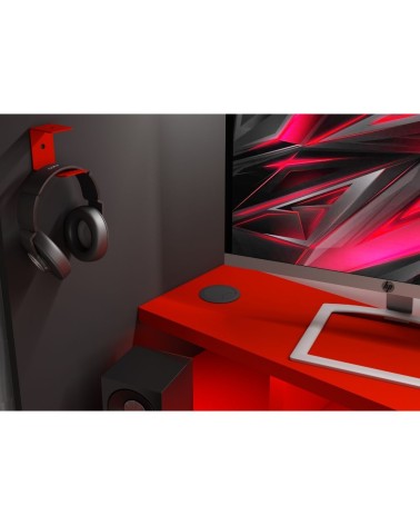 Letto a soppalco 5000 con postazione gamer reversibile antracite rosso