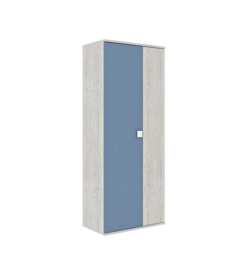Armadio 90x52x223h 2 ante bianco consumato celeste