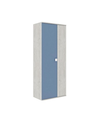 Armadio 90x52x223h 2 ante bianco consumato celeste
