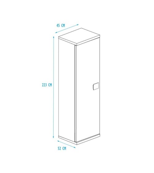 Armadio 45x52x223h con anta bianco consumato