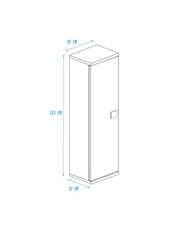 Armadio 45x52x223h con anta bianco consumato