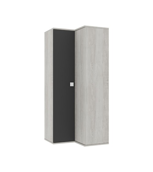 Armadio 98x96x223h angolare bianco consumato antracite