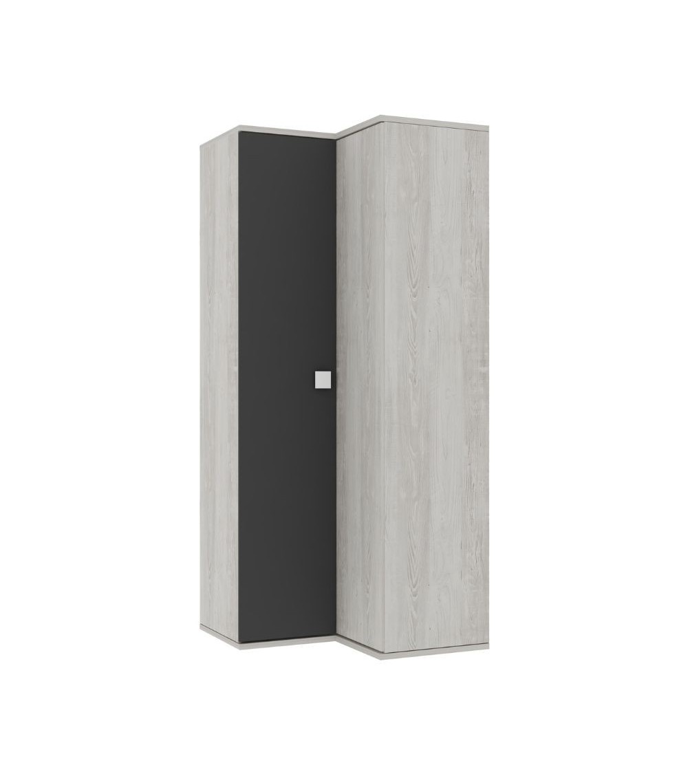Armadio 98x96x223h angolare bianco consumato antracite