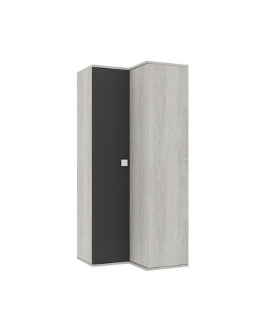 Armadio 98x96x223h angolare bianco consumato antracite