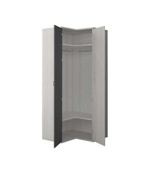 Armadio 98x96x223h angolare bianco consumato antracite