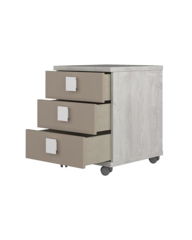 Comodino 46x46x60h bianco consumato 3 cassetti