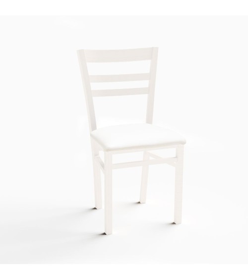 Sedia Cromica in legno bianco opaco set 2 pezzi