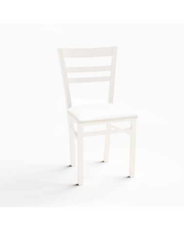 Sedia Cromica in legno bianco opaco set 2 pezzi