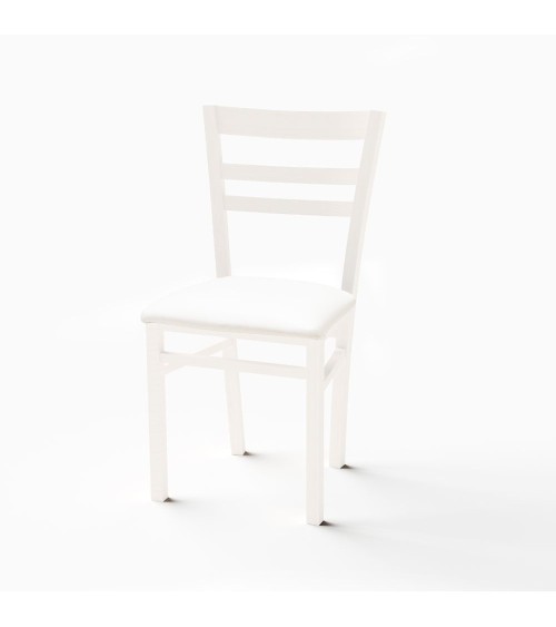 Sedia Cromica in legno bianco opaco set 2 pezzi