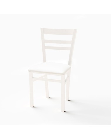 Sedia Cromica in legno bianco opaco set 2 pezzi