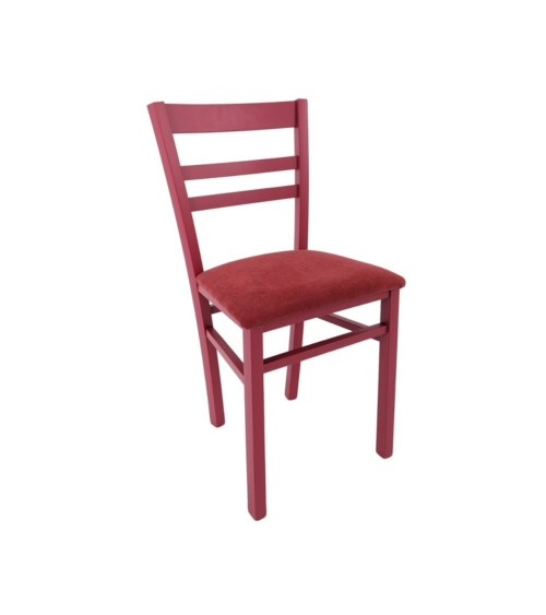 Sedia Cromica in legno cremisi set 2 pezzi