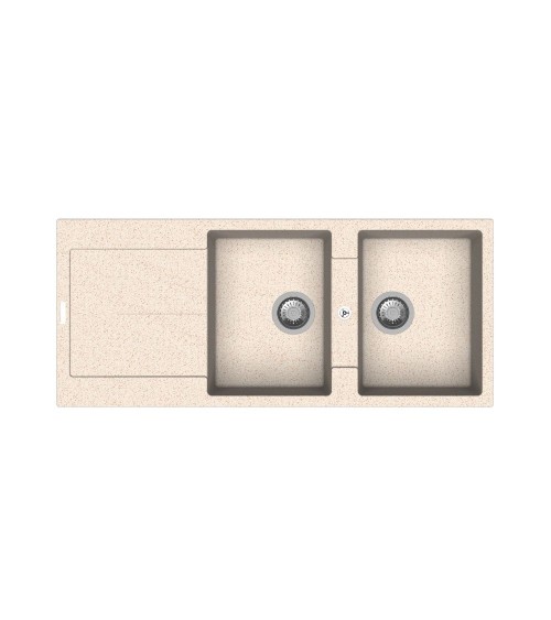 Enigma D200 lavello 2 vasche e gocciolatoio avena