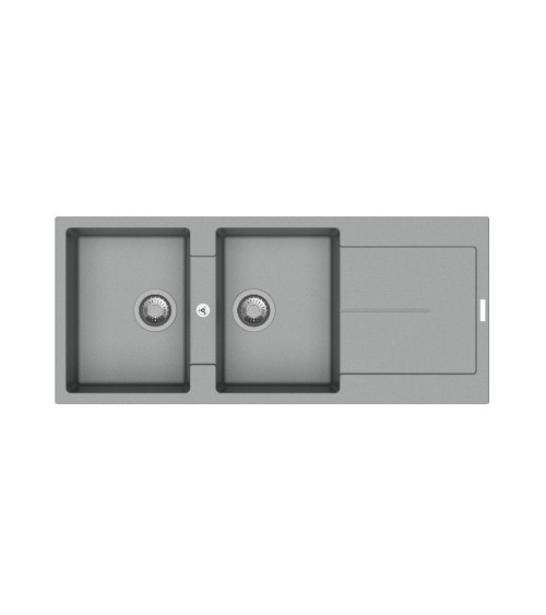Enigma D200 lavello 2 vasche e gocciolatoio croma