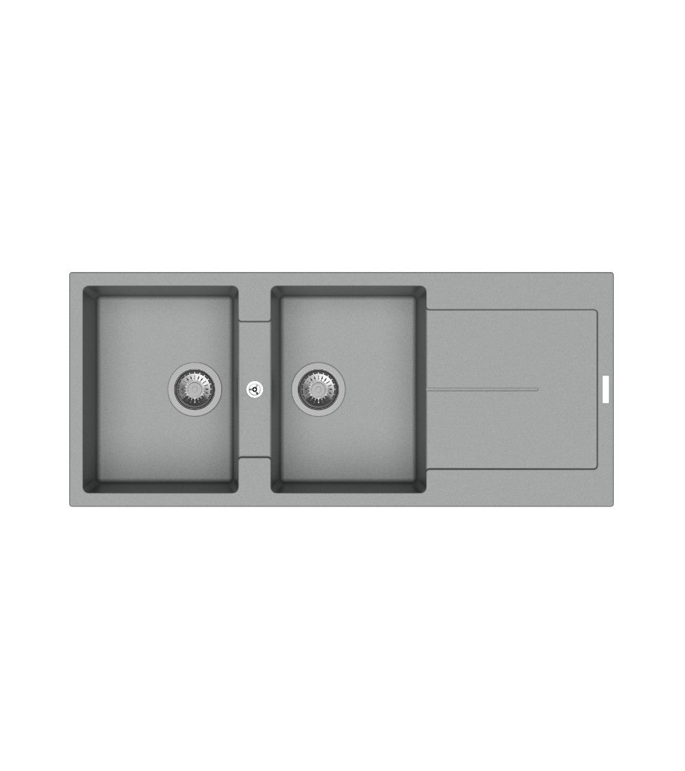 Enigma D200 lavello 2 vasche e gocciolatoio croma