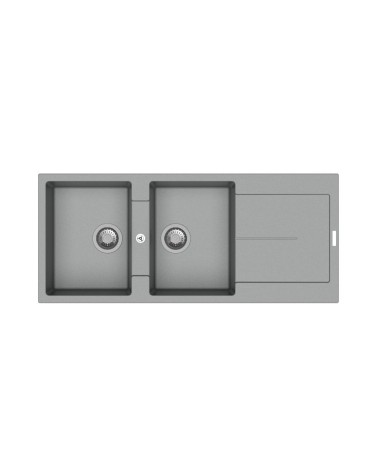 Enigma D200 lavello 2 vasche e gocciolatoio croma