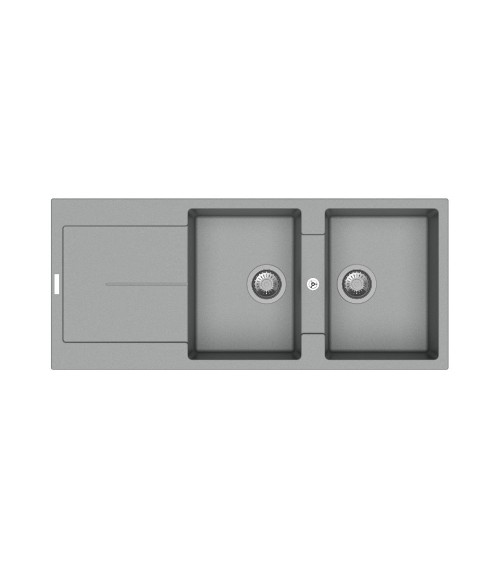 Enigma D200 lavello 2 vasche e gocciolatoio croma