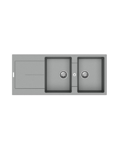 Enigma D200 lavello 2 vasche e gocciolatoio croma