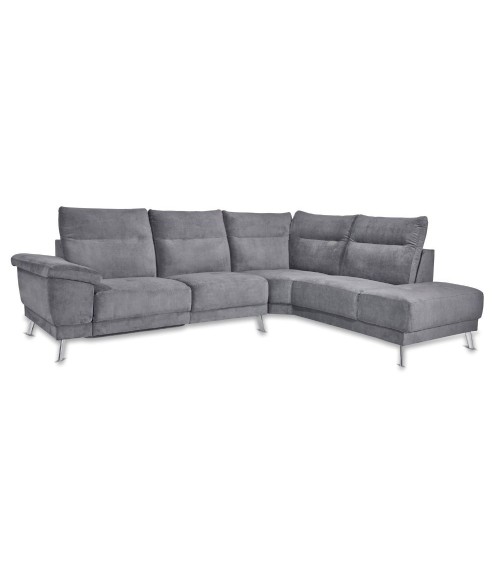 Divano angolare destro New York grigio Orinoco 96 seduta reclinabile