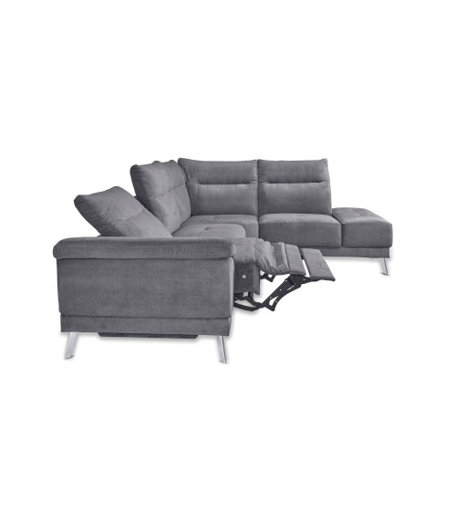 Divano angolare destro New York grigio Orinoco 96 seduta reclinabile