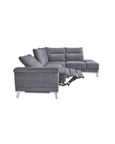 Divano angolare destro New York grigio Orinoco 96 seduta reclinabile