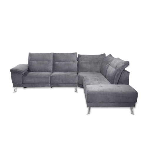 Divano angolare destro New York grigio Orinoco 96 seduta reclinabile