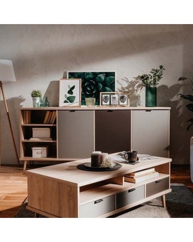Madia Epik 56 rovere antracite grigio 3 ante vano a giorno