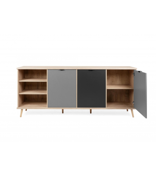 Madia Epik 56 rovere antracite grigio 3 ante vano a giorno