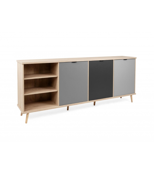 Madia Epik 56 rovere antracite grigio 3 ante vano a giorno