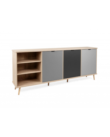 Madia Epik 56 rovere antracite grigio 3 ante vano a giorno