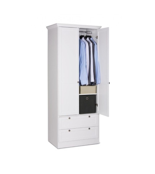 Armadio Landwood14 bianco due ante e due cassetti