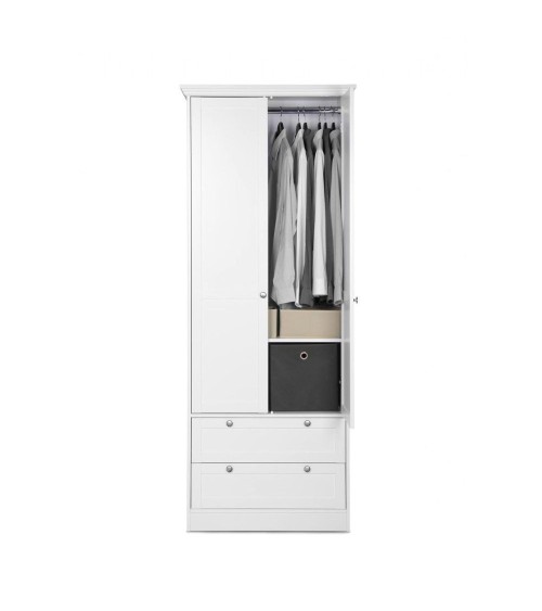 Armadio Landwood14 bianco due ante e due cassetti