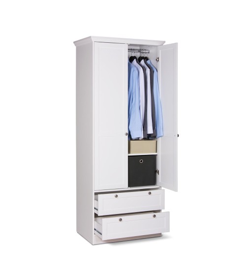 Armadio Landwood14 bianco due ante e due cassetti