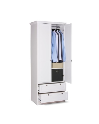 Armadio Landwood14 bianco due ante e due cassetti