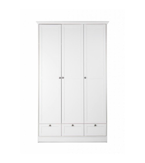 Armadio Landwood18 bianco tre ante e tre cassetti