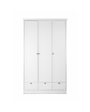Armadio Landwood18 bianco tre ante e tre cassetti