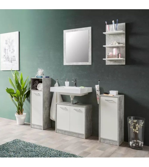 Set bagno Madeira beton bianco