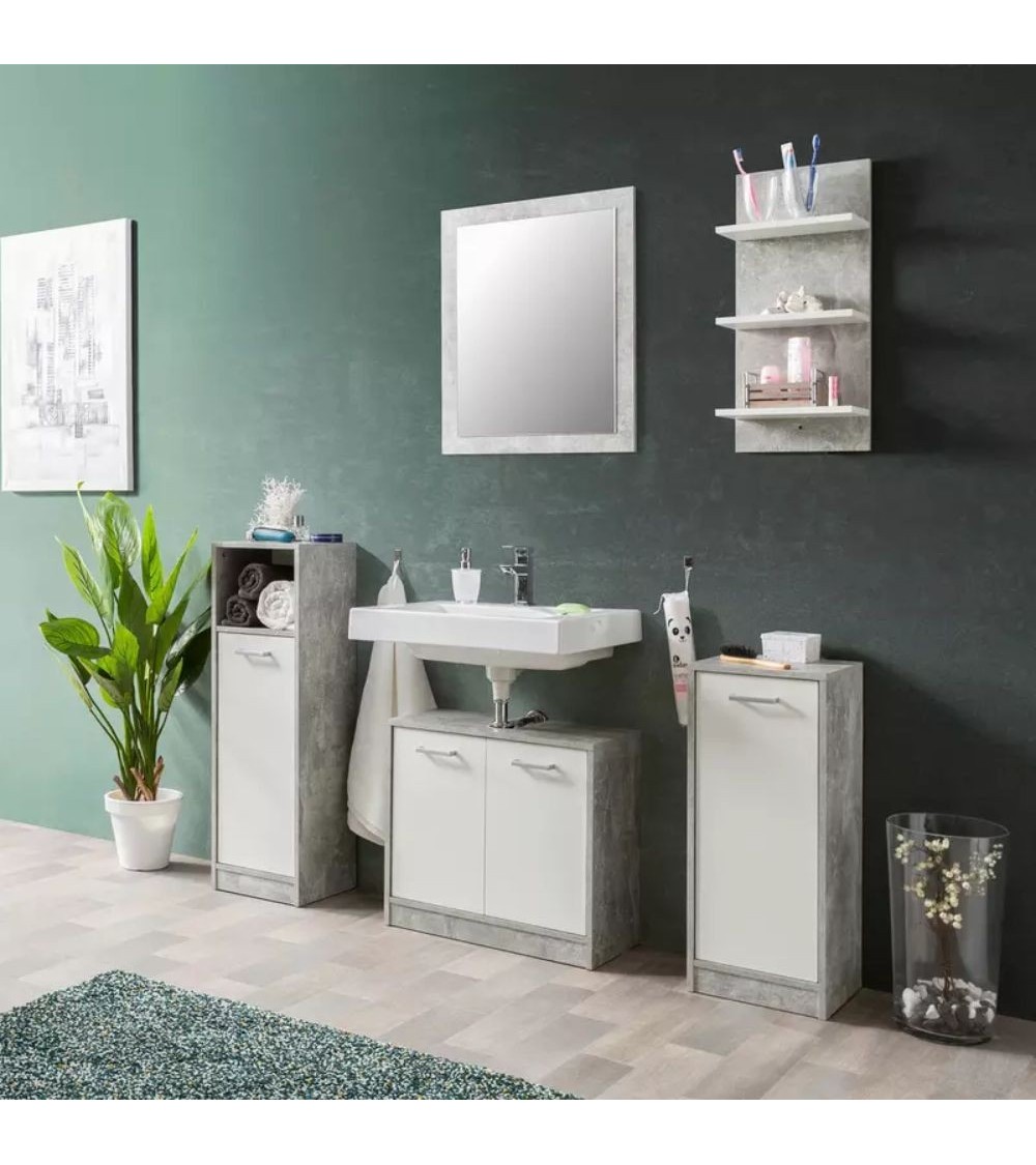 Set bagno Madeira beton bianco
