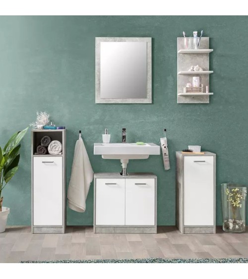 Set bagno Madeira beton bianco