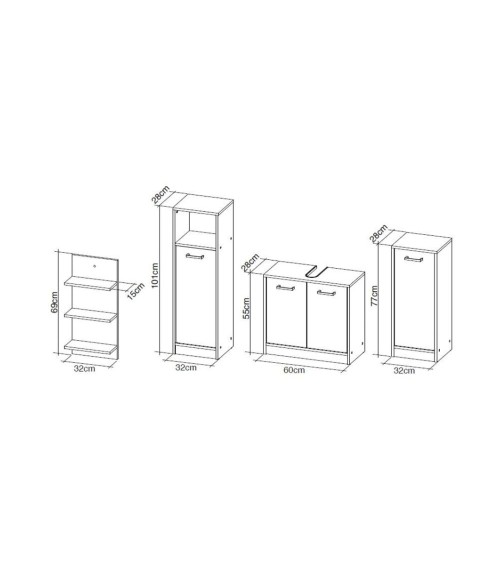 Set bagno Madeira beton bianco