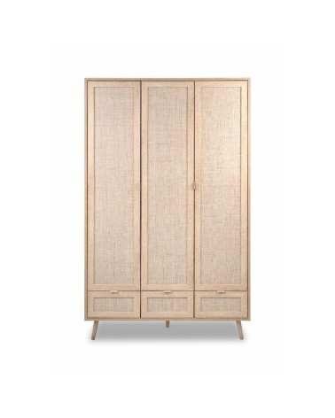 Armadio Bali 60B 3 ante e 3 cassetti effetto vimini